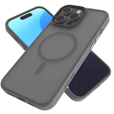 Θήκη iPhone 16 Pro Max Spacecase Hybrid MagSafe Σκληρή Ημιδιάφανη με MagSafe - Grey (5905719111892)
