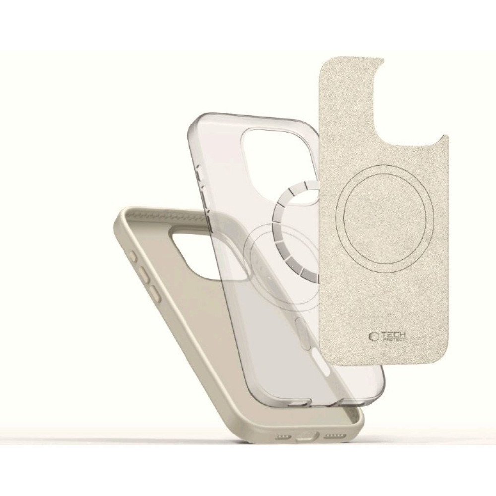 Θήκη iPhone 16 Pro Max Tech-Protect Silicone Pure MagSafe Σιλικόνης με MagSafe - Cosmic Latte (5906302372638)