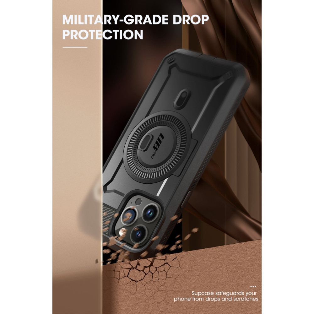Θήκη iPhone 15 Pro Max Supcase Unicorn Beetle Pro Mag Ανθεκτική Full Body 360° με MagSafe - Black (843439138612)