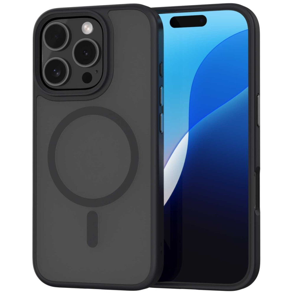 Θήκη iPhone 16 Pro Spacecase Hybrid MagSafe Σκληρή Ημιδιάφανη με MagSafe - Black (5905719111854)