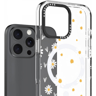Θήκη iPhone 16 Pro Max HappyCase Joy Διάφανη Σκληρή με MagSafe - Daisy Hearts (8719246462436)