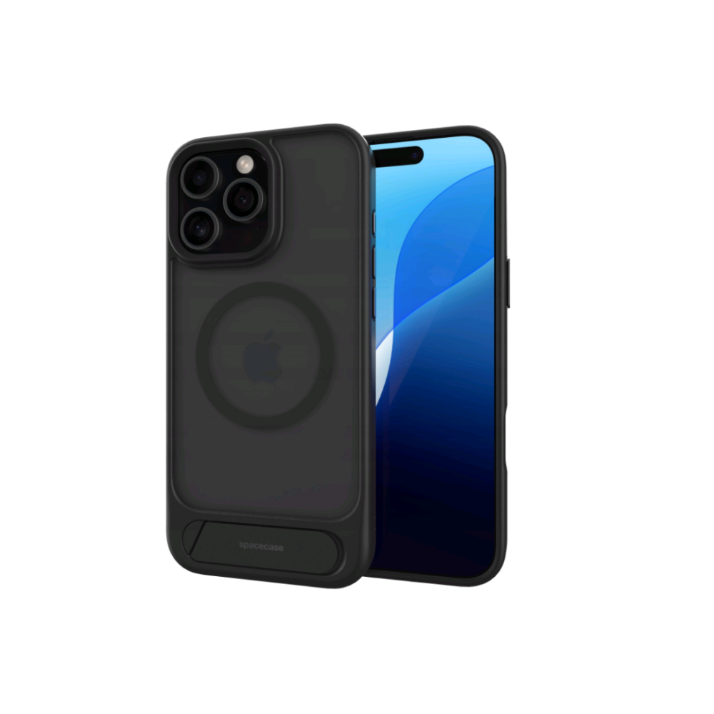 Θήκη iPhone 16 Pro Max Spacecase Stand Pro Mag Σκληρή με MagSafe & KickStand - Black (5905719112363)