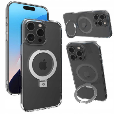 Θήκη iPhone 16 Pro Max Spacecase Ring Pro Mag Σκληρή με MagSafe & KickStand - Clear (5905719112233)