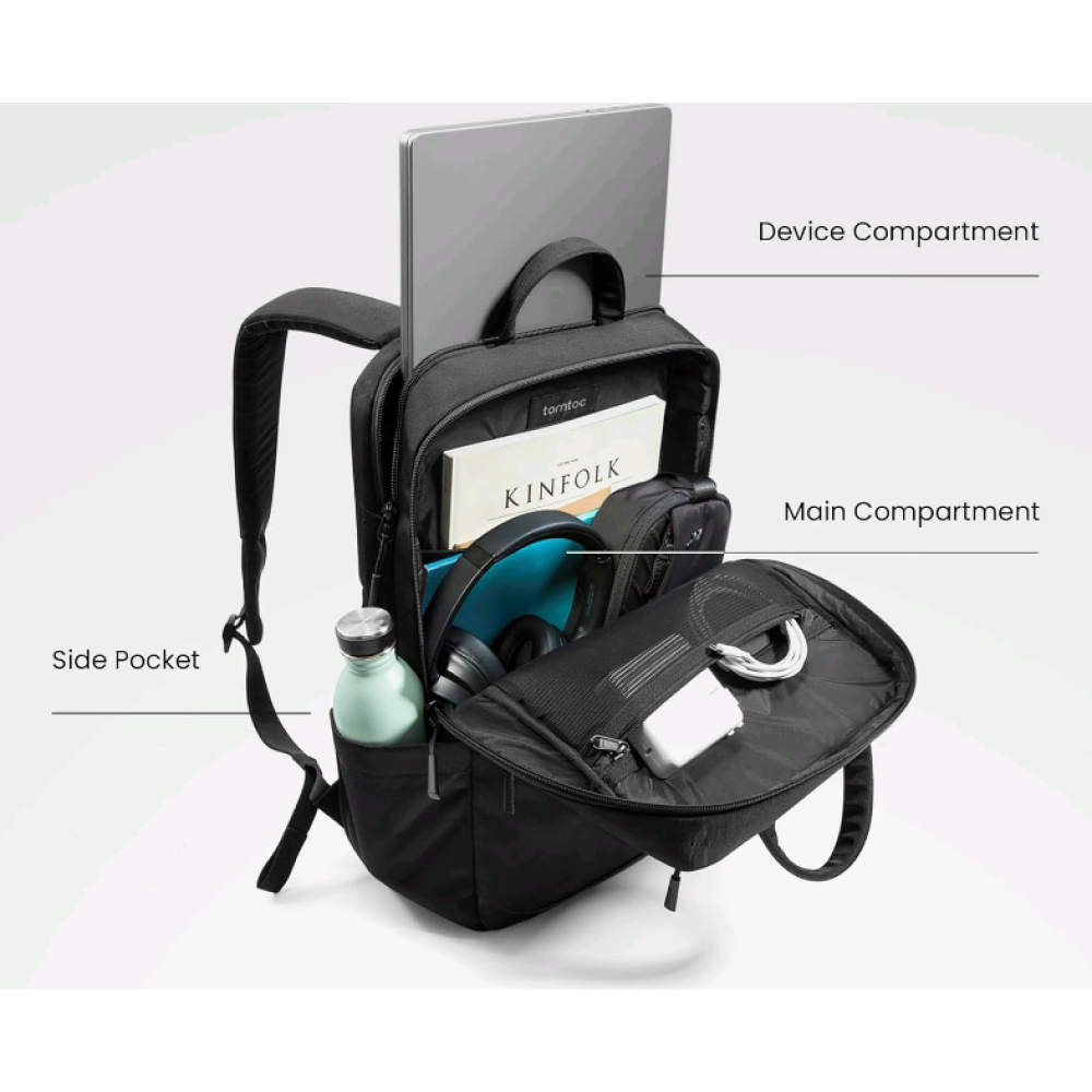 Σακίδιο Πλάτης / Backpack Tomtoc Navigator-T71 Laptop Backpack Τσάντα Μεταφοράς Laptop έως 15.6" 18L - Black (T71M1D1)
