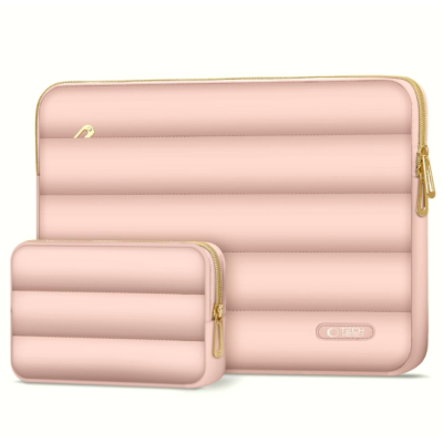 Θήκη Laptop Tech-Protect Puffy για Laptop έως 14'' & Mini Θήκη για Αξεσουάρ - Dusty Rose (5906302375240)