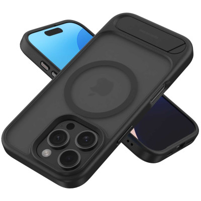 Θήκη iPhone 16 Pro Spacecase Stand Pro Mag Σκληρή με MagSafe & KickStand - Black (5905719112356)