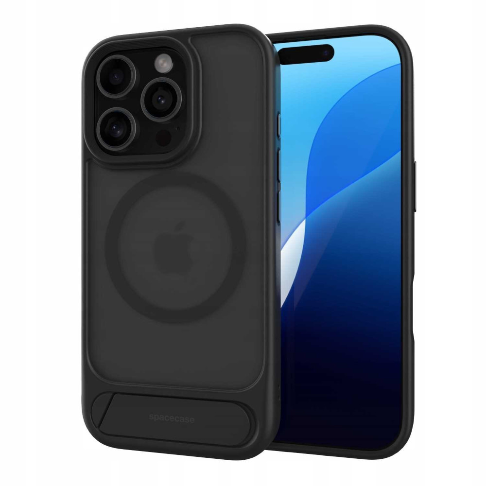Θήκη iPhone 16 Pro Spacecase Stand Pro Mag Σκληρή με MagSafe & KickStand - Black (5905719112356)