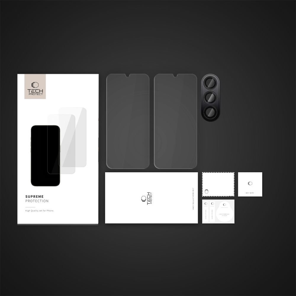 Tempered Glass Samsung Galaxy A16 Tech-Protect Supreme Set Αντιχαρακτικό Γυαλί Προστασίας με 2 x Οθόνης και 1 x Κάμερας - Clear (5906302372676)