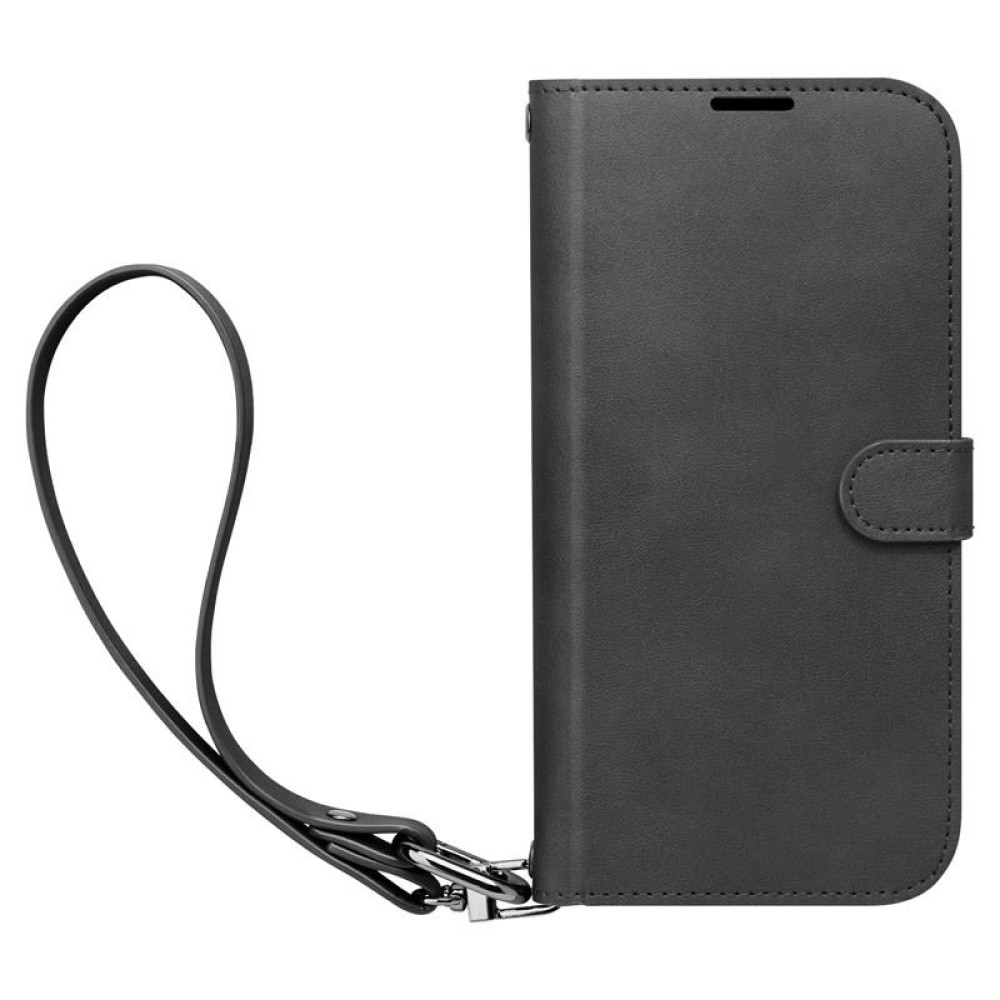 Θήκη iPhone 15 Pro Max Spigen Wallet S Pro Ανθεκτικό Πορτοφόλι με Αποσπώμενο Λουράκι Χειρός / Λαιμού - Black (ACS06605)
