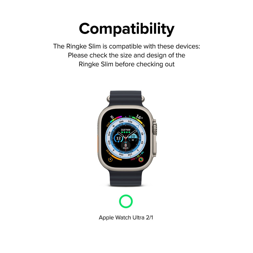 Θήκη Apple Watch Ultra 3 / Ultra 2 / Ultra 1 49mm Ringke Slim Case Σκληρή 2 Τεμάχια - Clear / Matte Black (8809881268873)