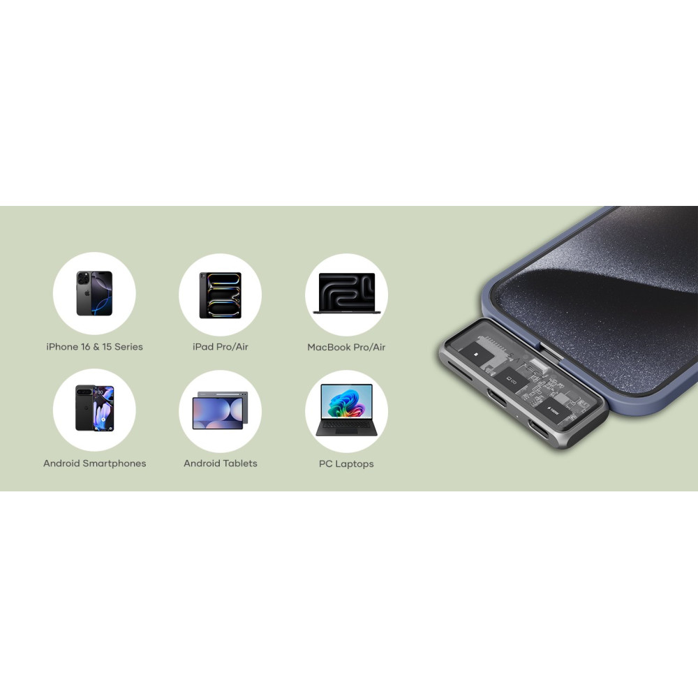 Αντάπτορας Satechi Mobile XR Hub with microSD Reader για Γυαλιά AR/XR Type-C (male) σε 1 x Type-C 100W / 1 x Type-C 10Gbps 4K@60Hz / 1 x MicroSD - Space Grey (ST-HXRSDM)