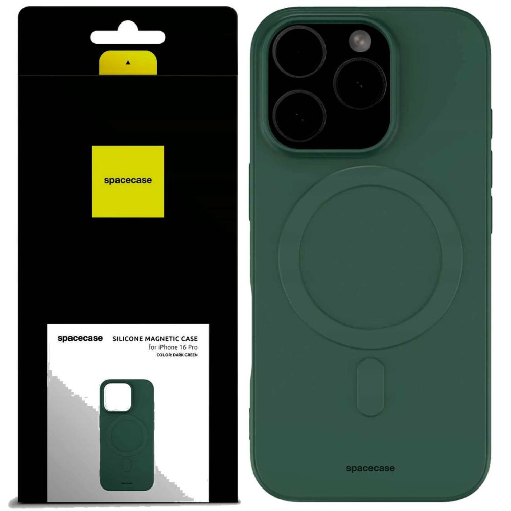 Θήκη iPhone 16 Pro Spacecase Silicone Magnetic Case Σιλικόνης με MagSafe - Dark Green (5905719111670)