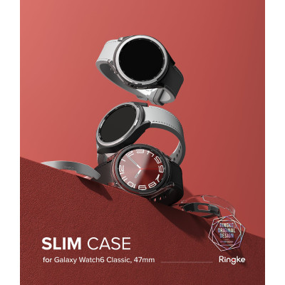 Θήκη Samsung Galaxy Watch 6 Classic 47mm Ringke Slim Case Σκληρή 2 Τεμάχια - Clear / Matte Black (8809919306324)