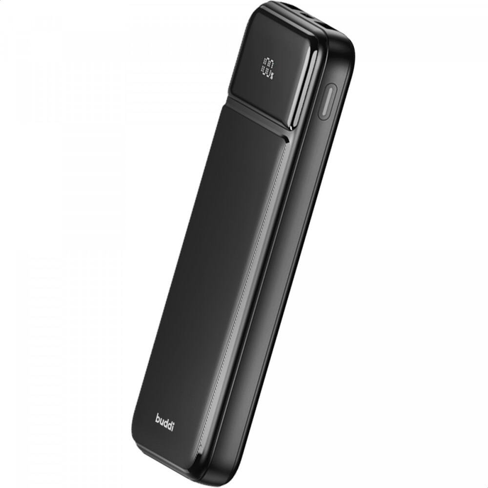 PowerBank Buddi Boost με Ψηφιακή Οθόνη LED με 1 x Type-C / 2 x USB-A 22.5W 10.000mAh 5 Έτη Εγγύηση - Black (8719246451805)
