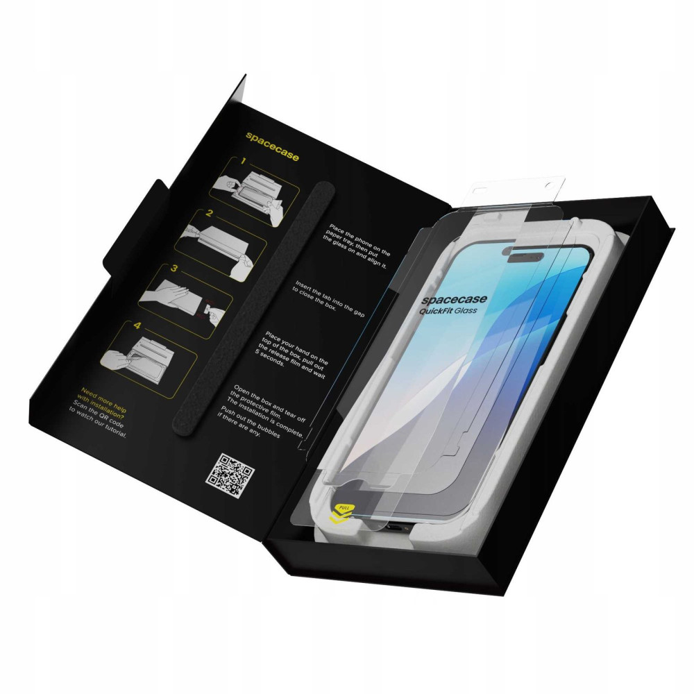 Tempered Glass iPhone 16 Pro Max Spacecase QuickFit Glass Αντιχαρακτικό Γυαλί Προστασίας Οθόνης με Απλικατέρ QuickFit 2 Τεμάχια - Clear (5905719112868)