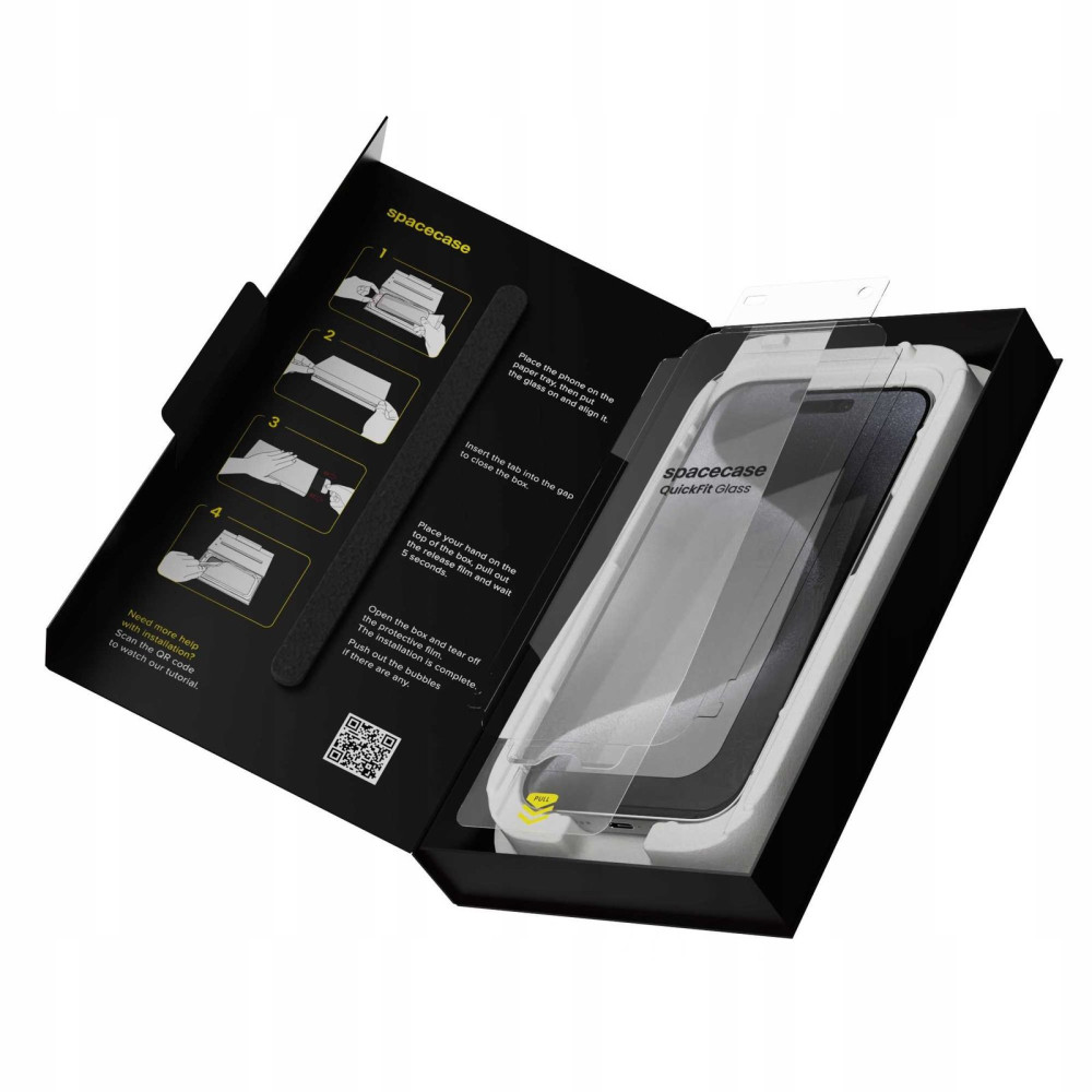 Tempered Glass iPhone 15 Pro Max Spacecase QuickFit Glass Αντιχαρακτικό Γυαλί Προστασίας Οθόνης με Απλικατέρ QuickFit 2 Τεμάχια - Clear (5905719112844)
