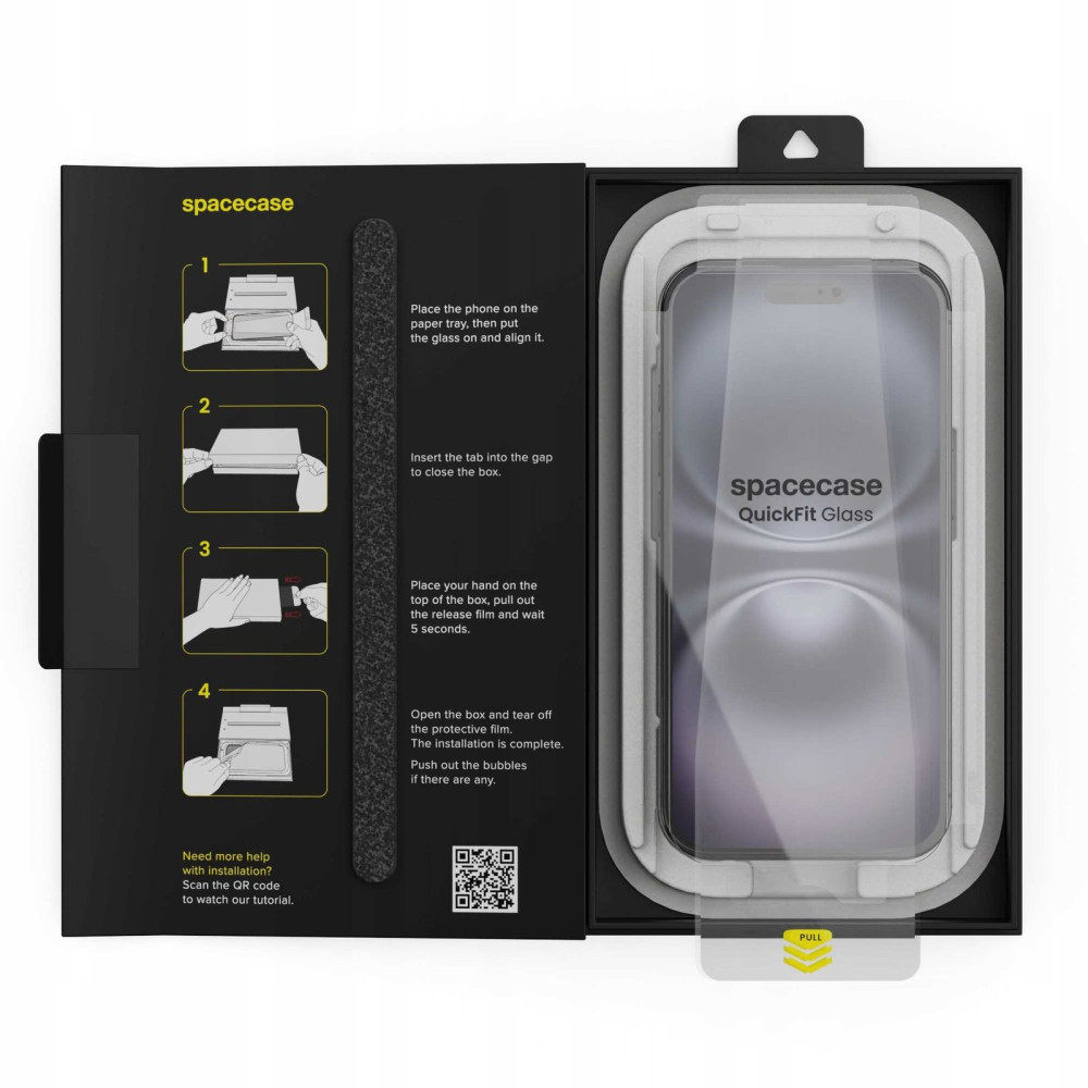 Tempered Glass iPhone 16 / 15 Spacecase QuickFit Glass Αντιχαρακτικό Γυαλί Προστασίας Οθόνης με Απλικατέρ QuickFit 2 Τεμάχια - Clear (5905719112875)