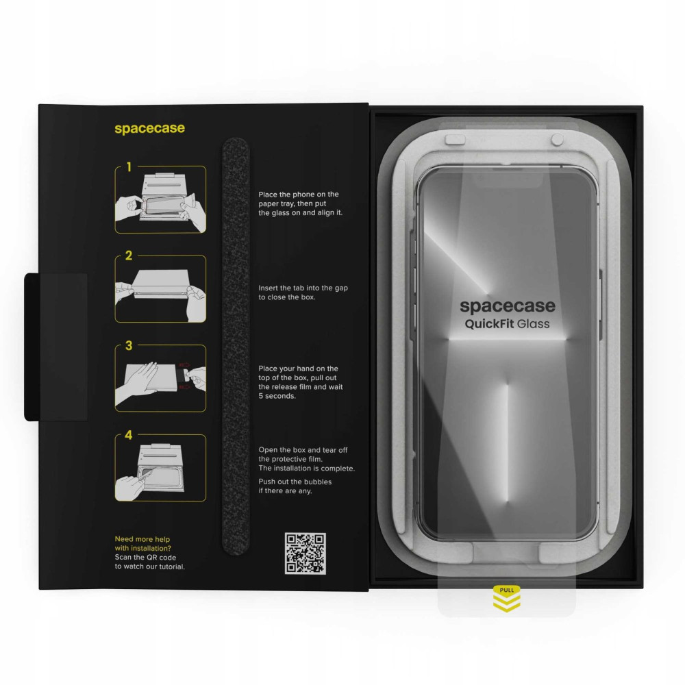 Tempered Glass iPhone 14 / 13 / 13 Pro Spacecase QuickFit Glass Αντιχαρακτικό Γυαλί Προστασίας Οθόνης με Απλικατέρ QuickFit 2 Τεμάχια - Clear (5905719112790)