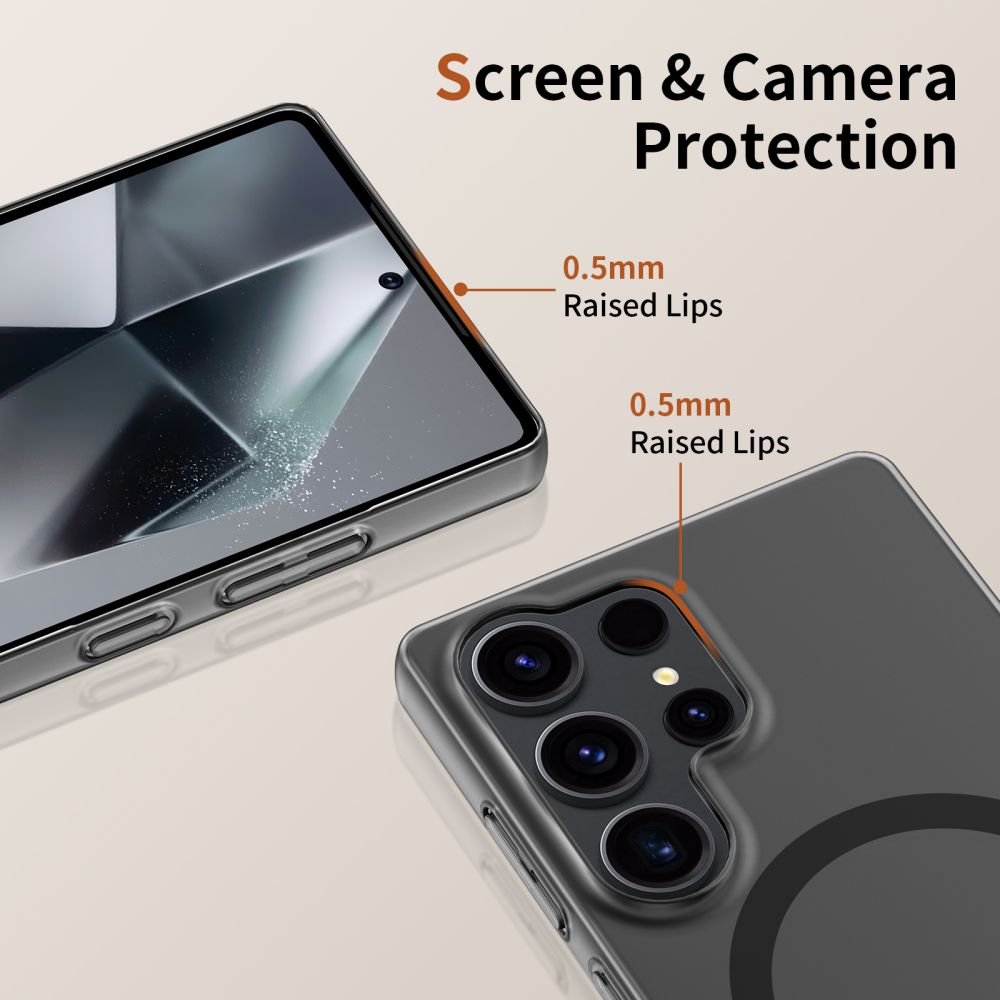 Θήκη Samsung Galaxy S25 Ultra Tech-Protect MagSlim Σκληρή Ημιδιάφανη με MagSafe - Matte / Black (5906302322015)