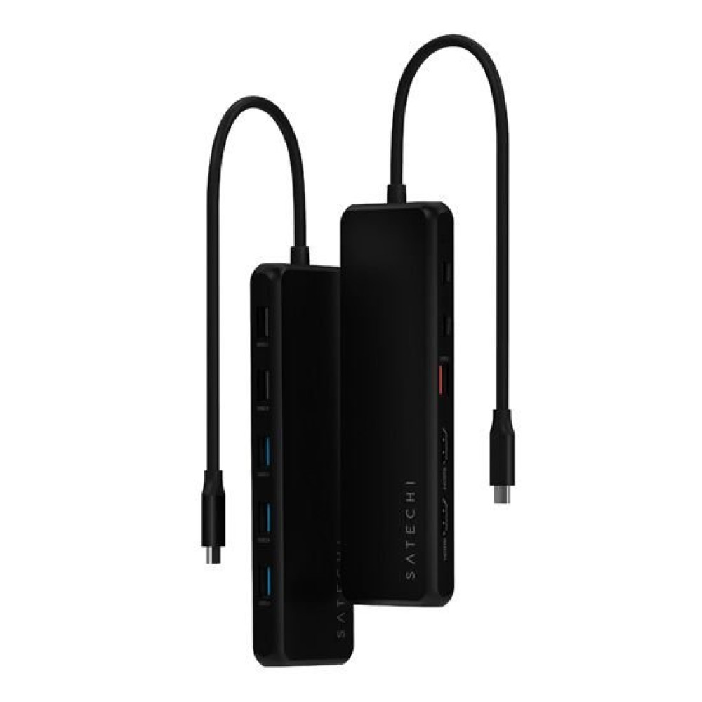 Αντάπτορας Satechi 13in1 USB-C Triple Display Multiport Adapter Type-C (male) σε 6 x USB-A / 1 x Ethernet / 2 x Type-C 85W / 2 x HDMI 4K / 1 x DisplayPort / 1 x 3.5mm AUX - Black (ST-P3D13K)