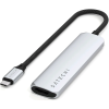Αντάπτορας Satechi 4in1 USB-C Slim Multiport 4K Adapter Type-C (male) σε 2 x USB-A 10Gbps 1 x Type-C 85W 1 x HDMI 4K - Silver (ST-P4SS)
