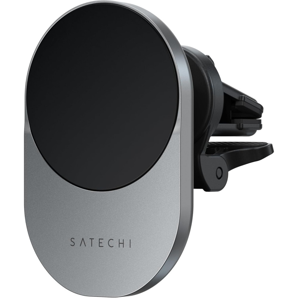 Βάση Κινητών Αυτοκινήτου Satechi Qi2 Wireless Car Charger για Αεραγωγούς με Ασύρματη Μαγνητική Φόρτιση MagSafe 15W & Φορτιστής Αυτοκινήτου 25W - Space Grey (ST-Q2CCM)
