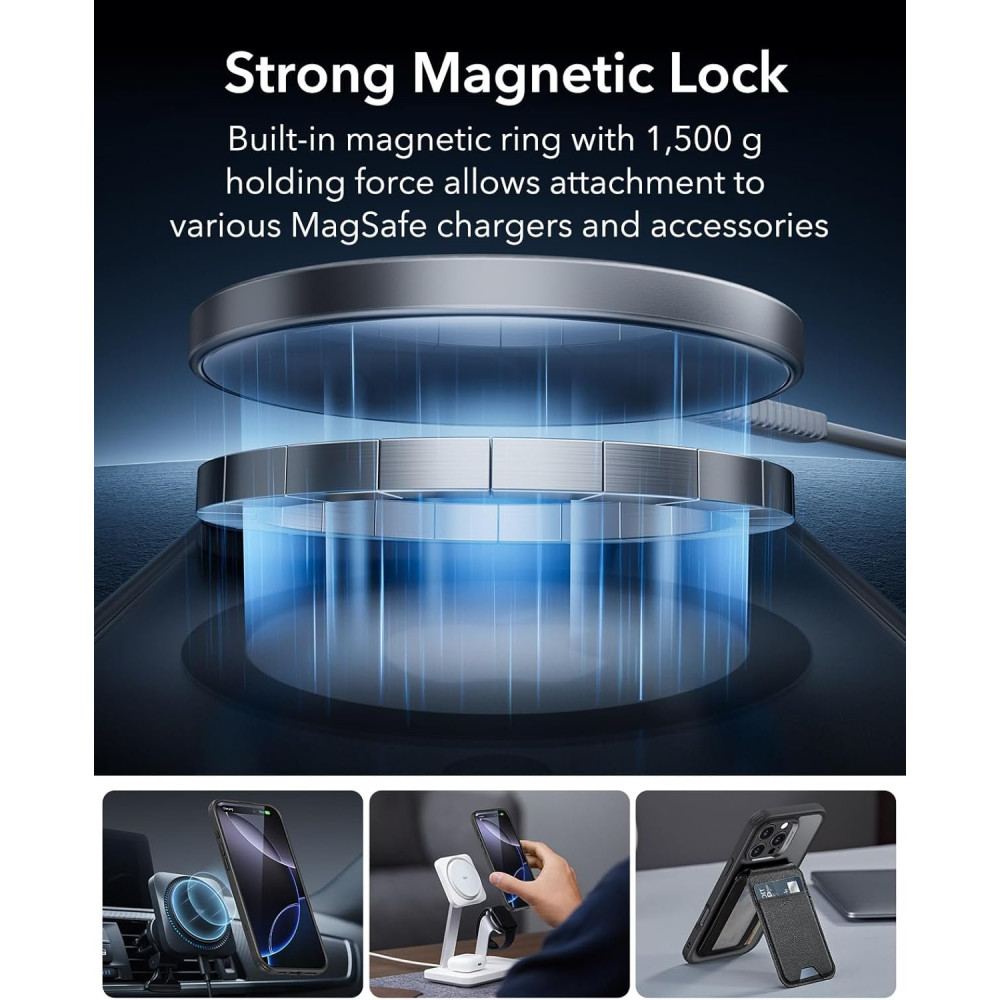 Θήκη & Tempered Glass iPhone 16 Pro Max ESR Classic Pro Set Ανθεκτική με MagSafe / Εναλλάξιμα Κουμπιά & Αντιχαρακτικό Γυαλί Προστασίας Οθόνης - Frosted Black (4894240221853)