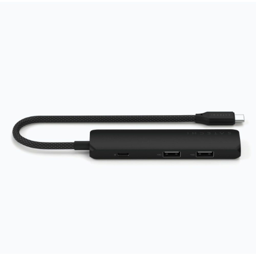 Αντάπτορας Satechi 4in1 USB-C Slim Multiport 4K Adapter Type-C (male) σε 2 x USB-A 10Gbps 1 x Type-C 85W 1 x HDMI 4K - Black (ST-P4SK)
