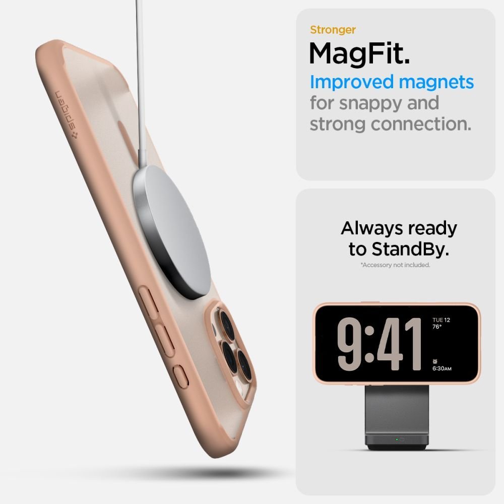 Θήκη iPhone 16 Pro Max Spigen Ultra Hybrid T MagFit με Κάλυμμα για Camera Control & MagSafe - Frost Rose Titanium (ACS09069)