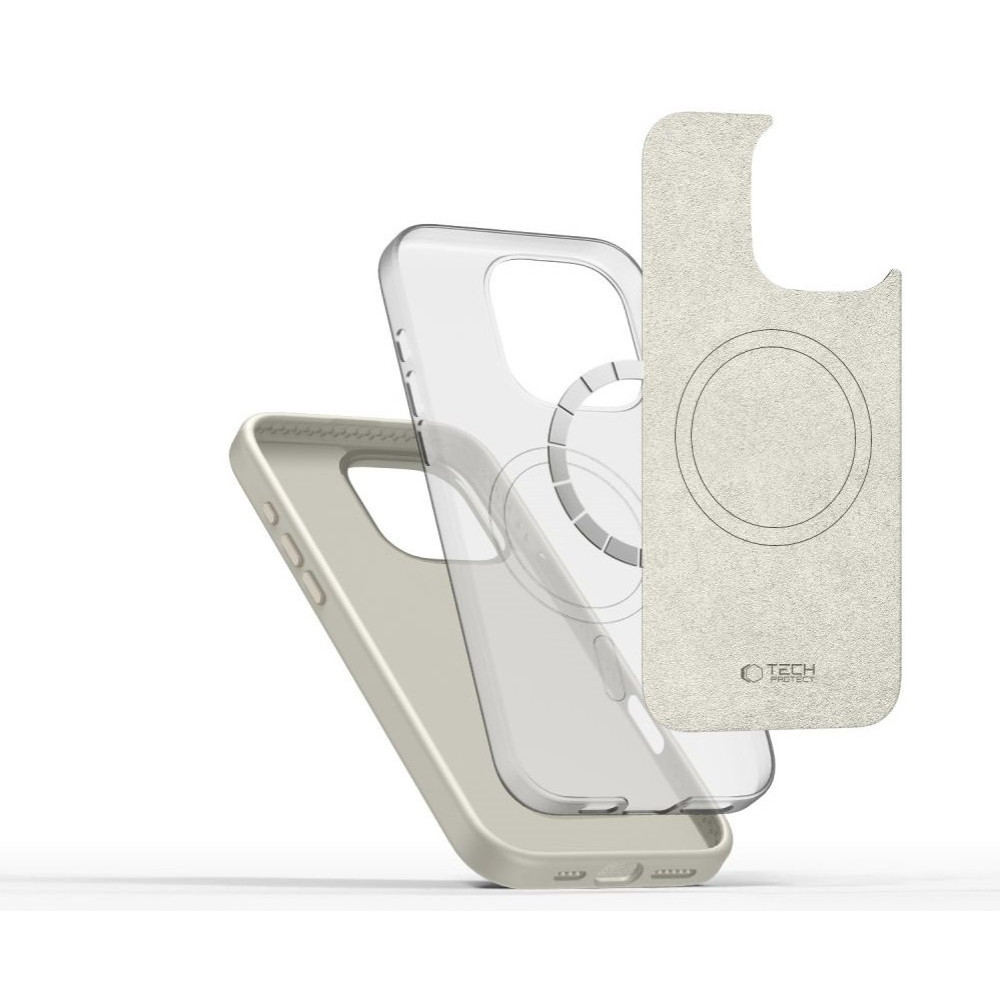 Θήκη iPhone 16 Pro Tech-Protect Silicone Pure MagSafe Σιλικόνης με MagSafe - Cosmic Latte (5906302372584)