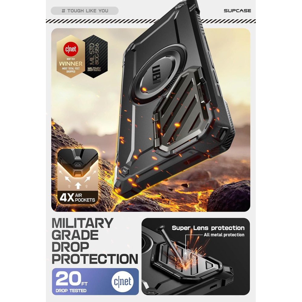 Θήκη Samsung Galaxy S25 Ultra Supcase Unicorn Beetle XT Mag Ανθεκτική MagSafe με Μεταλλικό Κάλυμμα για την Κάμερα - Black (843439156609)