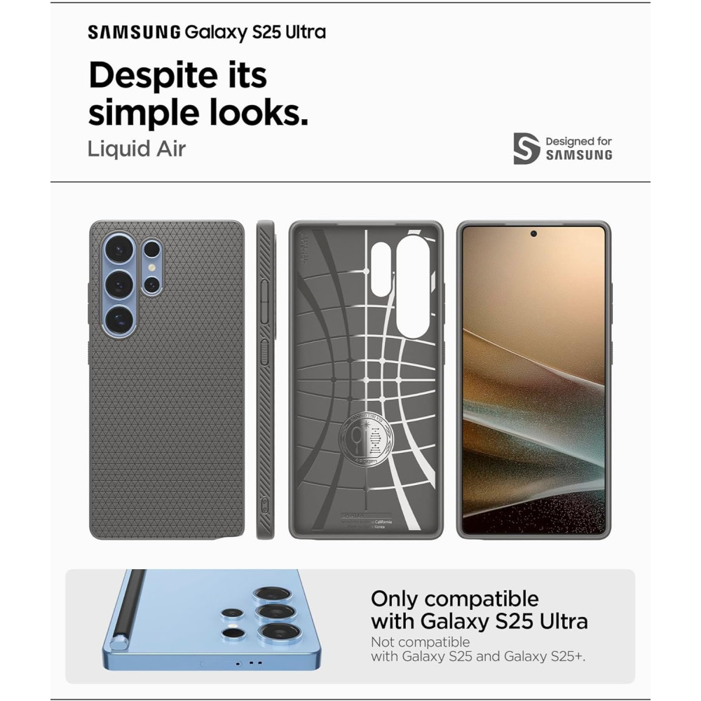 Θήκη Samsung Galaxy S25 Ultra Spigen Liquid Air Σιλικόνης - Marble Gray (ACS08954)