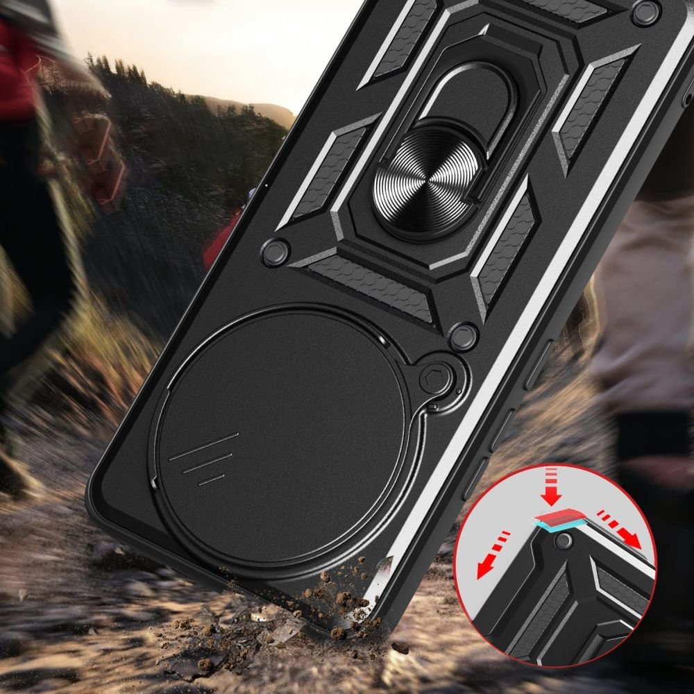 Θήκη Xiaomi Redmi Note 14 Pro 5G / Poco X7 Tech-Protect Camshield Pro Ανθεκτική με Κάλυμμα για την Κάμερα & Ring Holder - Matte Black (5906302361472)