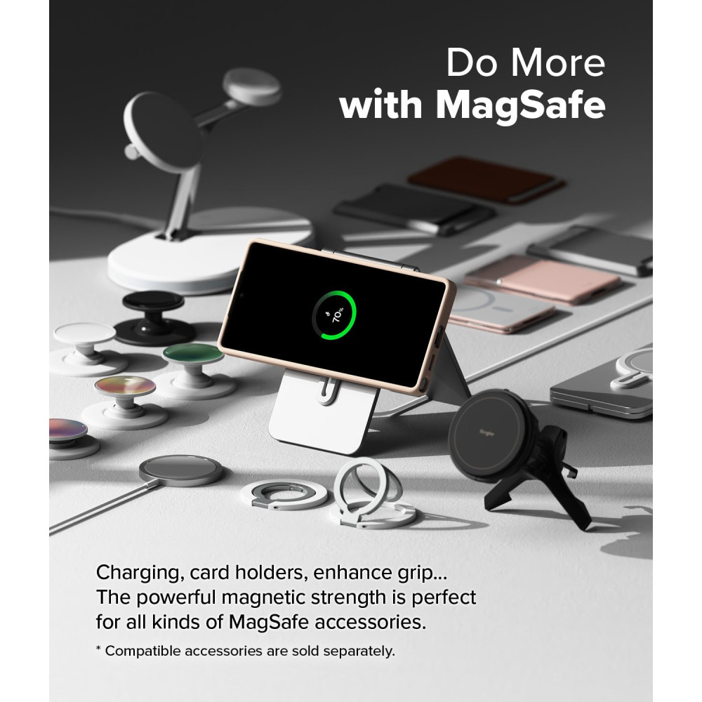 Θήκη Samsung Galaxy S25 Ultra Ringke Silicone Magnetic Ανθεκτική Σιλικόνης με MagSafe - Pink Sand (8800274969339)