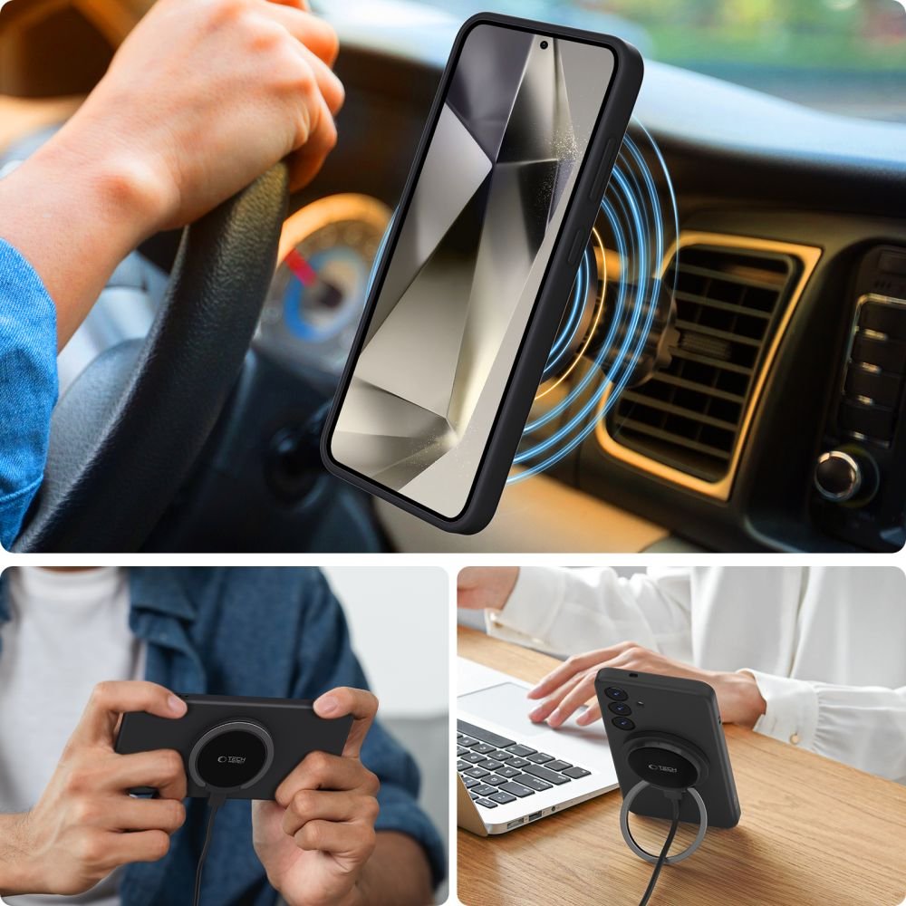 Θήκη Samsung Galaxy S25 Plus Tech-Protect Liquid Silicone Σκληρή με MagSafe - Black (5906302322305)