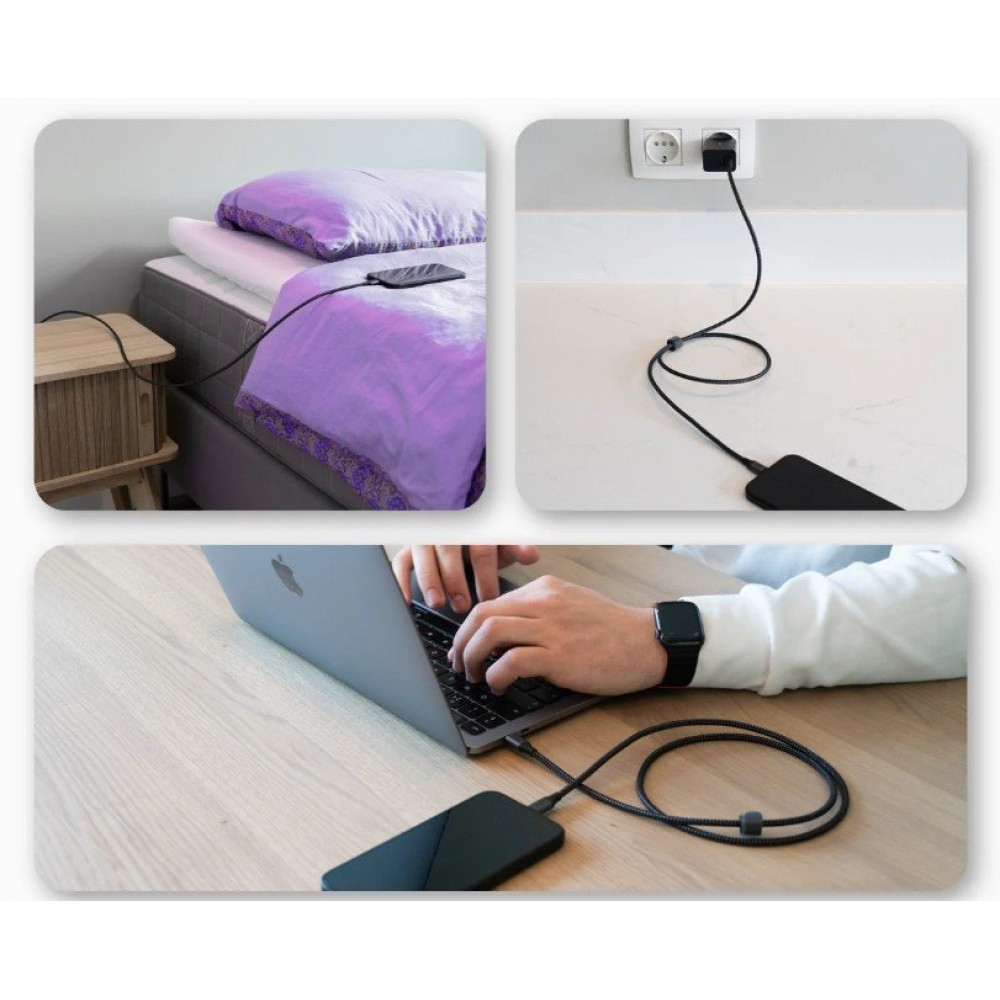 Καλώδιο Buddi Flex Φόρτισης & Μεταφοράς Δεδομένων Type-C σε Lightning 100cm 20W 5 Έτη Εγγύηση - Black (8719246446078)