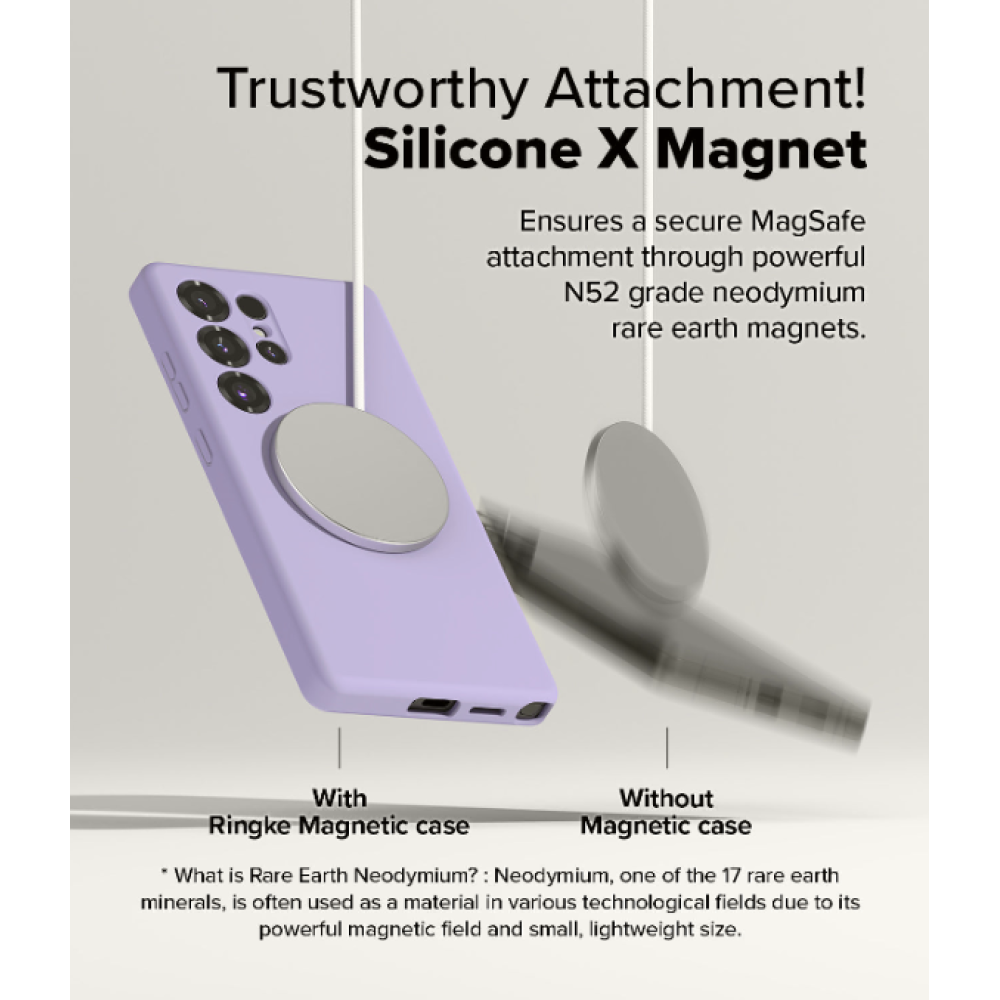 Θήκη Samsung Galaxy S25 Ultra Ringke Silicone Magnetic Ανθεκτική Σιλικόνης με MagSafe - Lavender (8800274969292)
