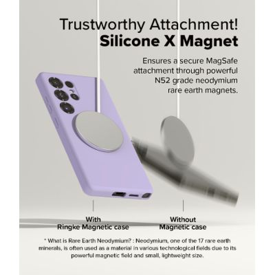 Θήκη Samsung Galaxy S25 Ultra Ringke Silicone Magnetic Ανθεκτική Σιλικόνης με MagSafe - Lavender (8800274969292)