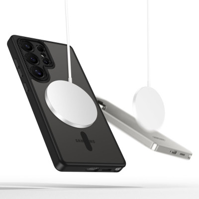 Θήκη Samsung Galaxy S25 Ultra Tech-Protect MagCam Σκληρή Ημιδιάφανη με MagSafe & Πλαίσιο Κάμερας - Matte Black (5906302380343)