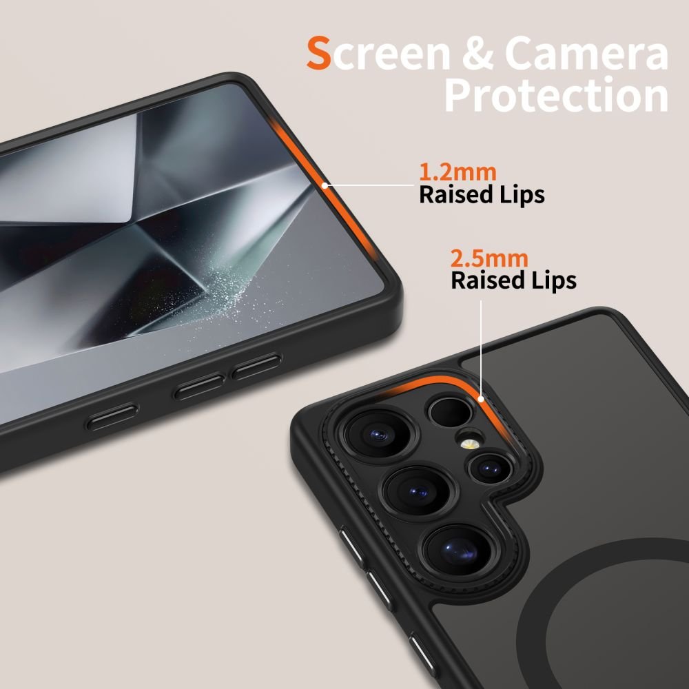 Θήκη Samsung Galaxy S25 Ultra Tech-Protect MagCam Σκληρή Ημιδιάφανη με MagSafe & Πλαίσιο Κάμερας - Matte Black (5906302380343)