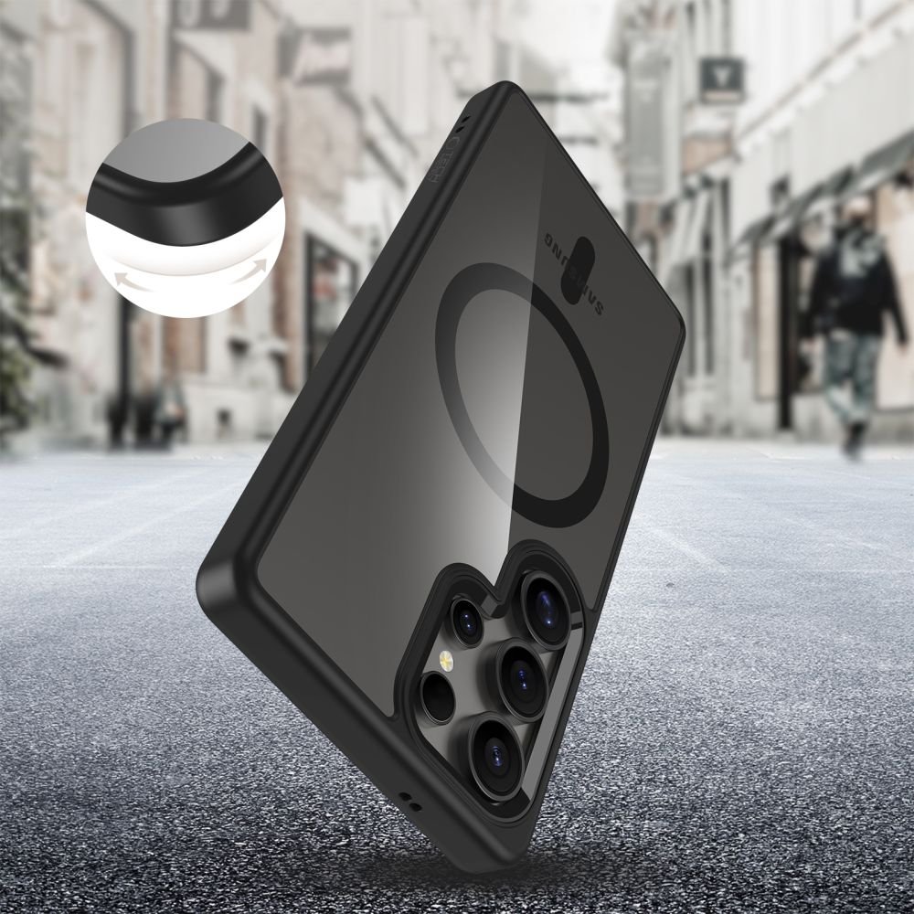 Θήκη Samsung Galaxy S25 Ultra Tech-Protect MagMat Σκληρή Διάφανη με MagSafe - Black / Clear (5906302322732)