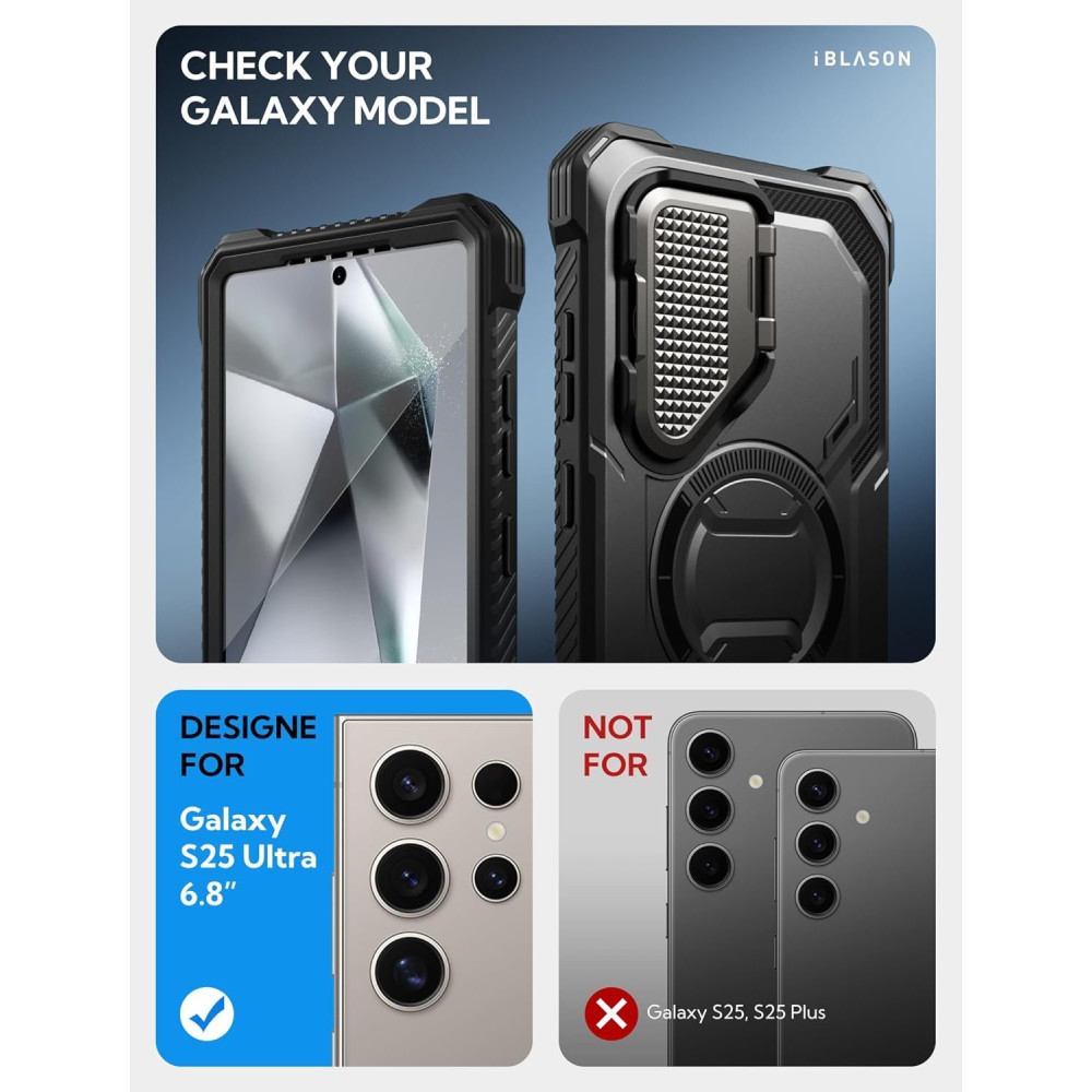 Θήκη Samsung Galaxy S25 Ultra Supcase i-Blason Armorbox Mag Ανθεκτική με MagSafe & Μεταλλικό Κάλυμμα για την Κάμερα - Black (843439156524)