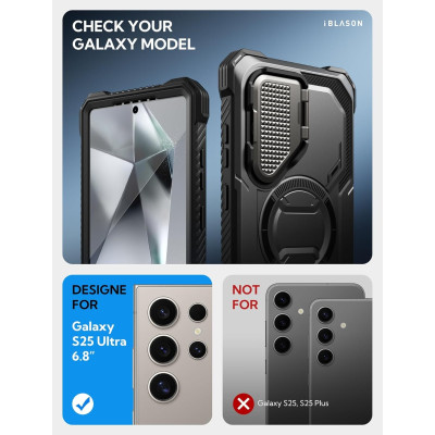 Θήκη Samsung Galaxy S25 Ultra Supcase i-Blason Armorbox Mag Ανθεκτική με MagSafe & Μεταλλικό Κάλυμμα για την Κάμερα - Black (843439156524)