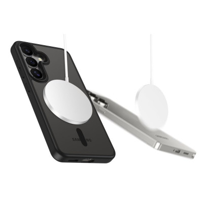 Θήκη Samsung Galaxy S25 Tech-Protect MagMat Σκληρή Διάφανη με MagSafe - Black / Clear (5906302322725)