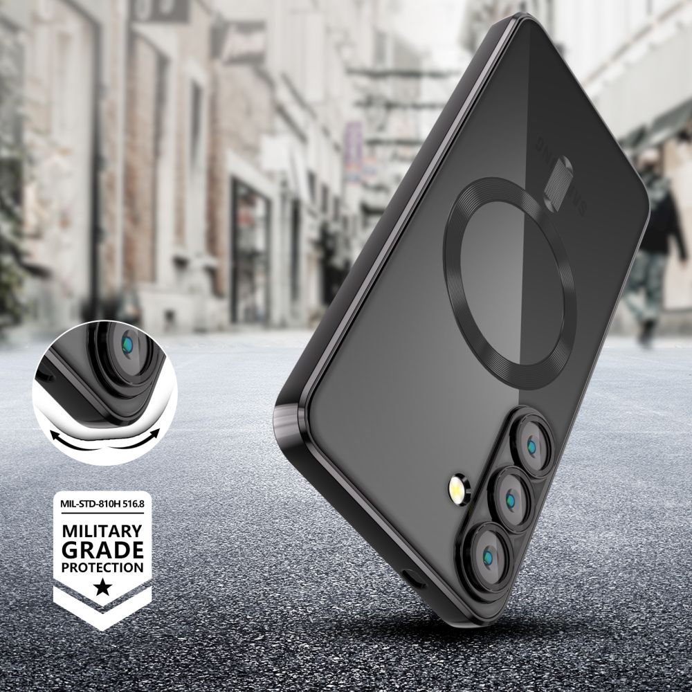 Θήκη Samsung Galaxy S25 Plus Tech-Protect MagFlex Διάφανη Σιλικόνης με MagSafe - Shiny Black (5906302360482)