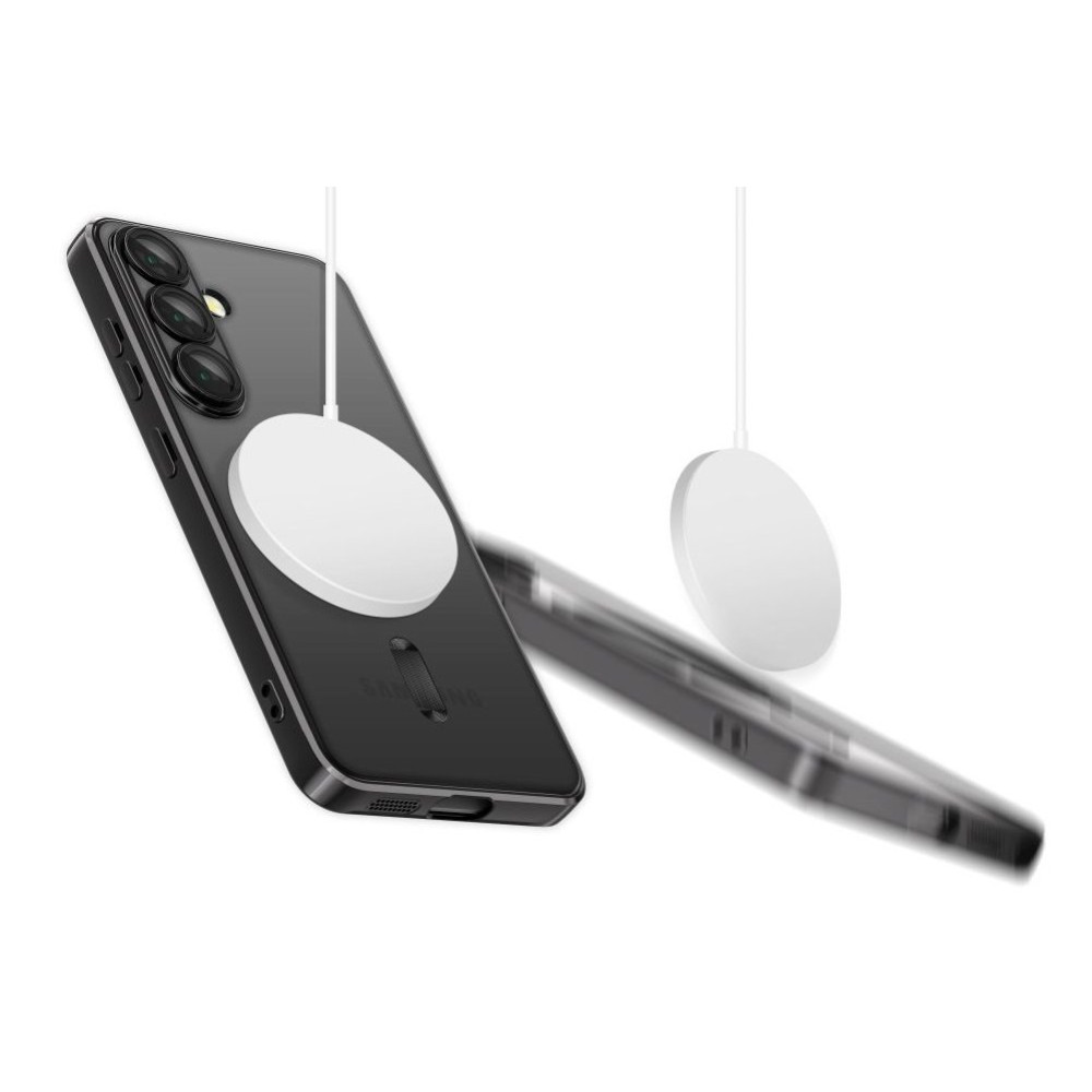 Θήκη Samsung Galaxy S25 Tech-Protect MagFlex Διάφανη Σιλικόνης με MagSafe - Shiny Black (5906302360055)