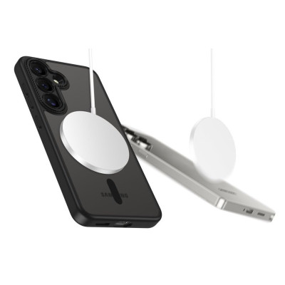 Θήκη Samsung Galaxy S25 Tech-Protect MagCam Σκληρή Ημιδιάφανη με MagSafe & Πλαίσιο Κάμερας - Matte Black (5906302322749)