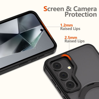 Θήκη Samsung Galaxy S25 Tech-Protect MagRing Σκληρή Ημιδιάφανη με MagSafe & KickStand - Matte Black (5906302322138)