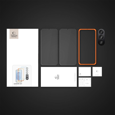 Tempered Glass Samsung Galaxy S25 Tech-Protect Supreme Set με 2 x Αντιχαρακτικά Γυαλιά Προστασίας Οθόνης και 1 x Κάμερας - Clear (5906302322053)