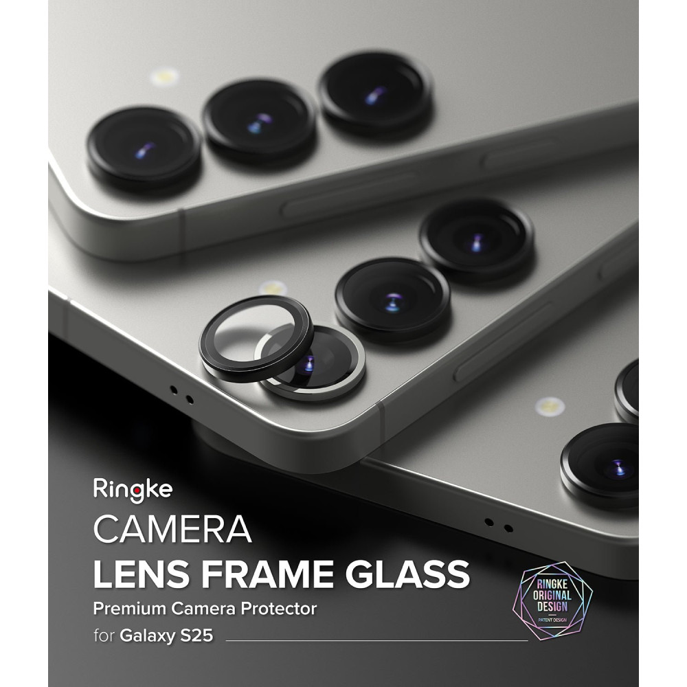 Tempered Glass Samsung Galaxy S25 Ringke Camera Lens Frame Glass Αντιχαρακτικό Γυαλί Προστασίας για Φακό Κάμερας 2 Τεμάχια - Black (8800274968462)